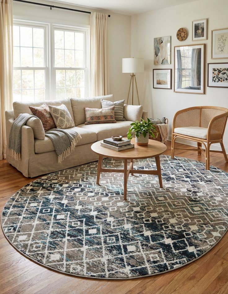 Detail image of  7' 10 x 10' Moroccan Trellis Oval Rug