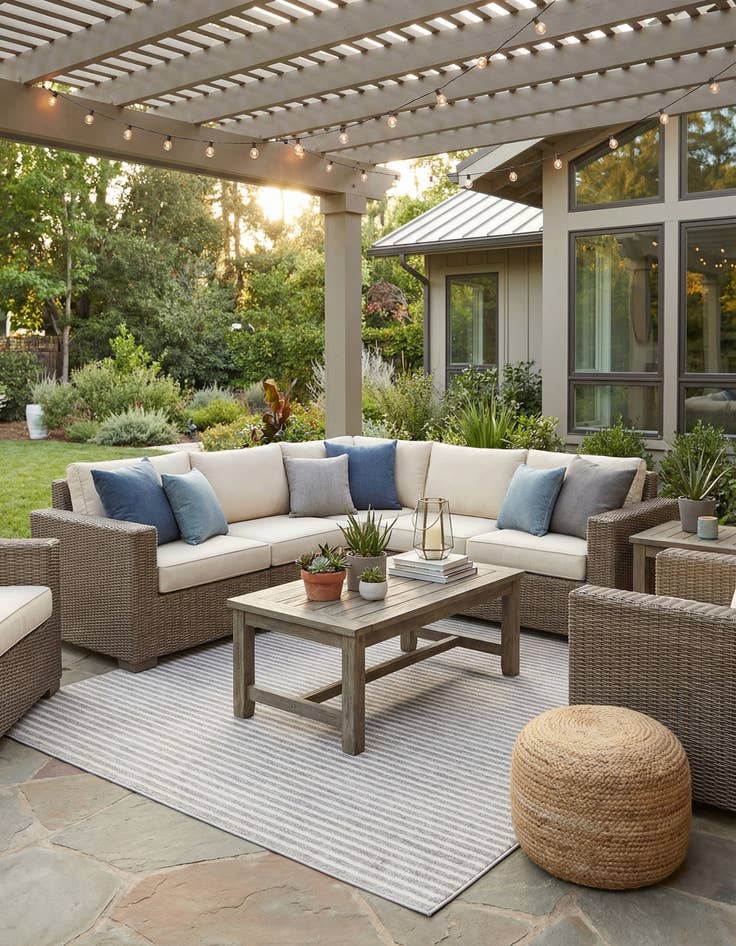 Detail image of 7' 10 x 10'  Washable Sabrina Soto Indoor / Outdoor Rug