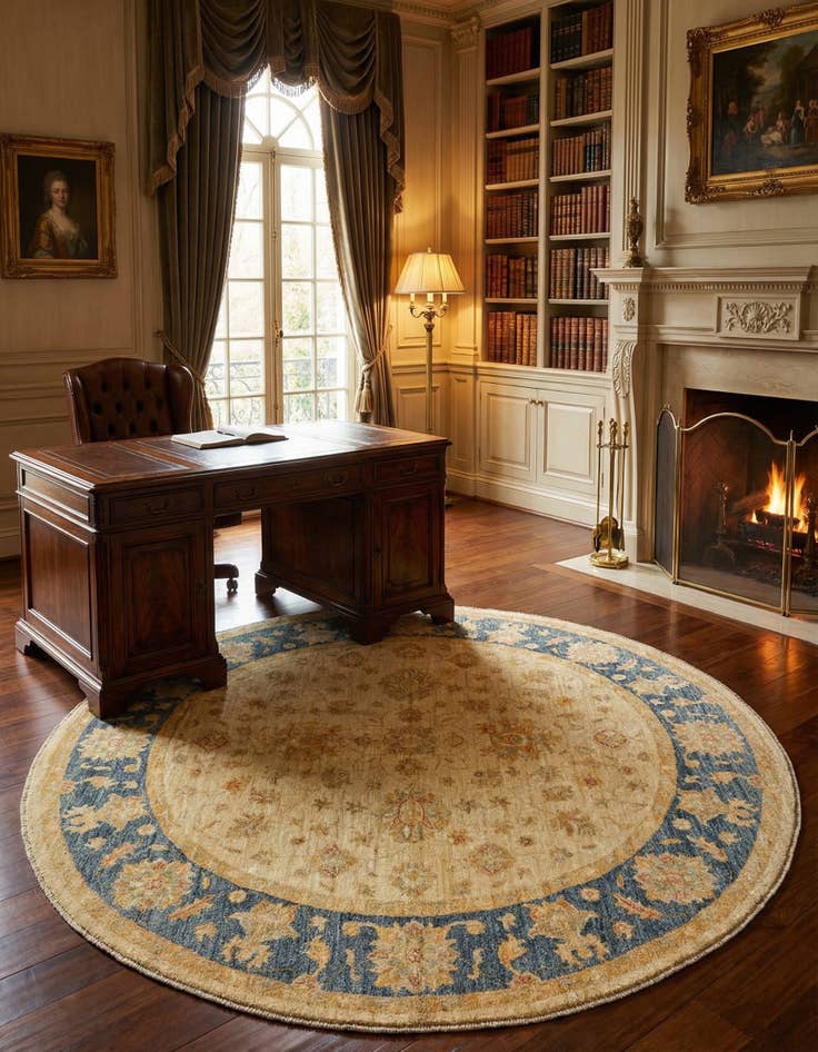 Detail image of  6' 7 x 6' 7 Kaizar Wool Round Rug