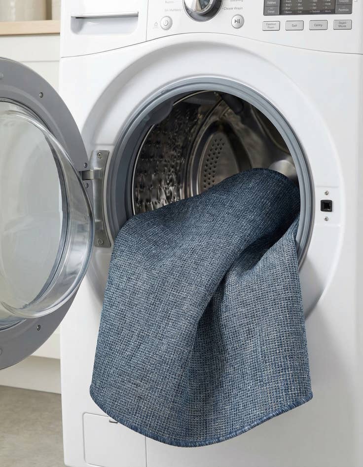 Detail image of 5' 3 x 8'  Washable Solid Indoor / Outdoor Oval Rug