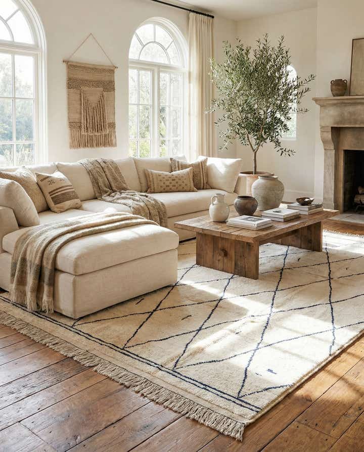 9' 4 x 12' Hand Knotted Moroccan Wool Rug