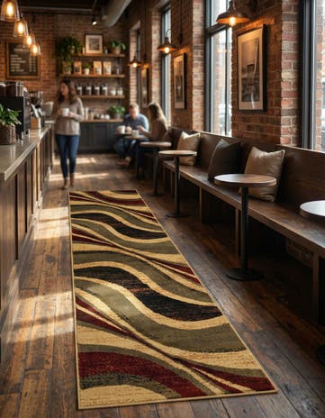 Beige Cafe Runner Rug