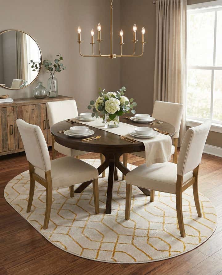 5' 3 x 8' Marilyn Monroe™ Glam Trellis Oval Rug