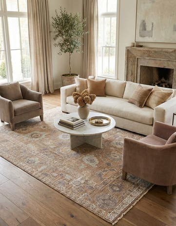 9' 1 x 12' 4 Hand Knotted Oushak Wool Rug