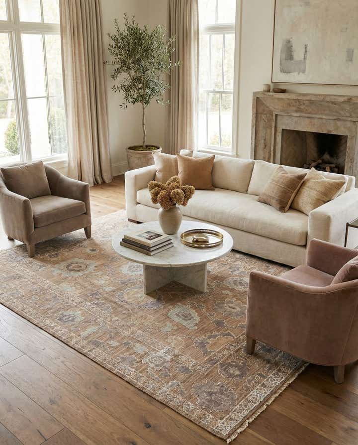 9' 1 x 12' 4 Hand Knotted Oushak Wool Rug