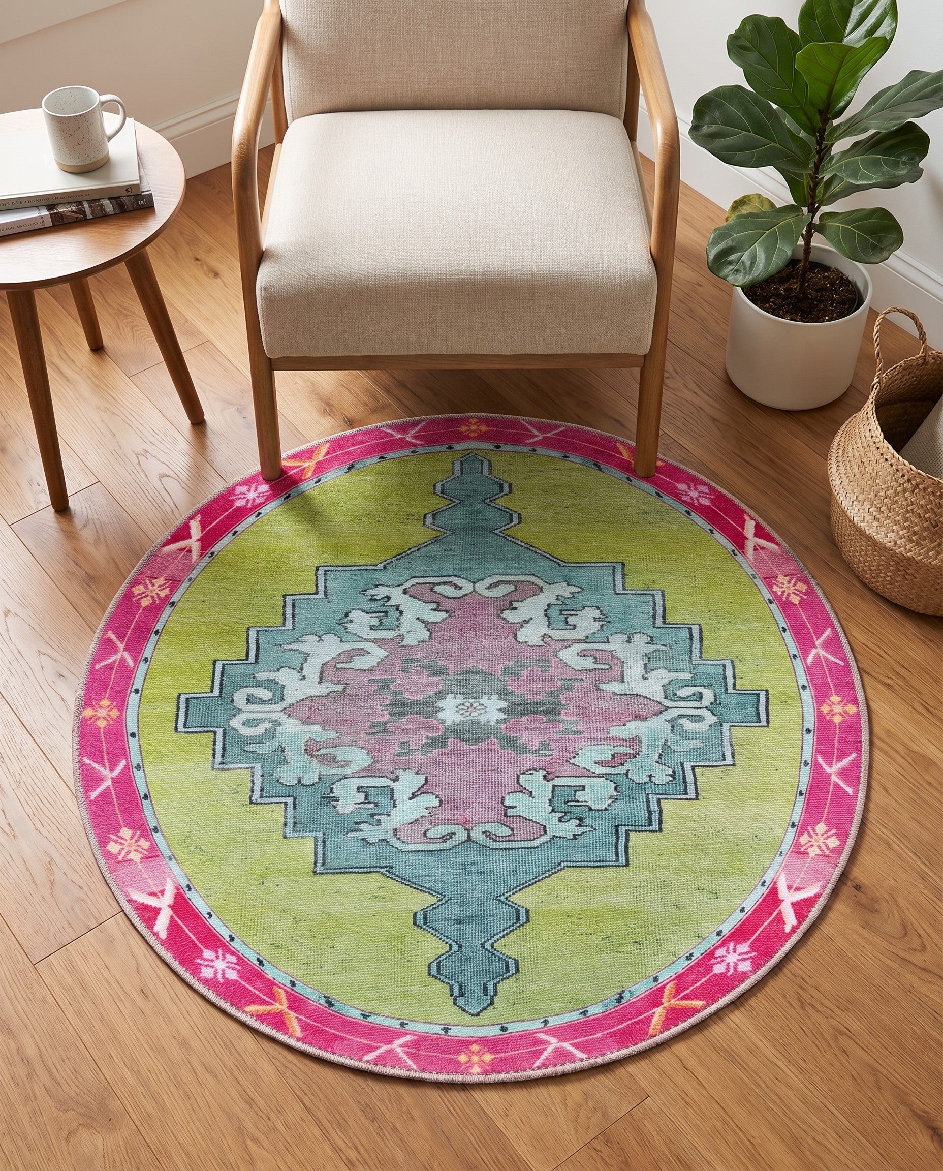 3' 6 x 3' 6 Washable Timeless Round Rug