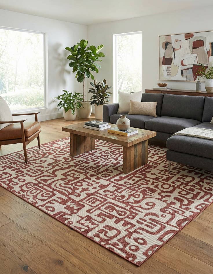 Detail image of  10' x 14'  Washable Modern Indoor / Outdoor Rug