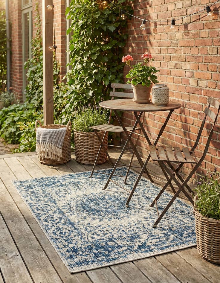 Detail image of 2' x 3'  Washable Traditional Indoor / Outdoor Rug