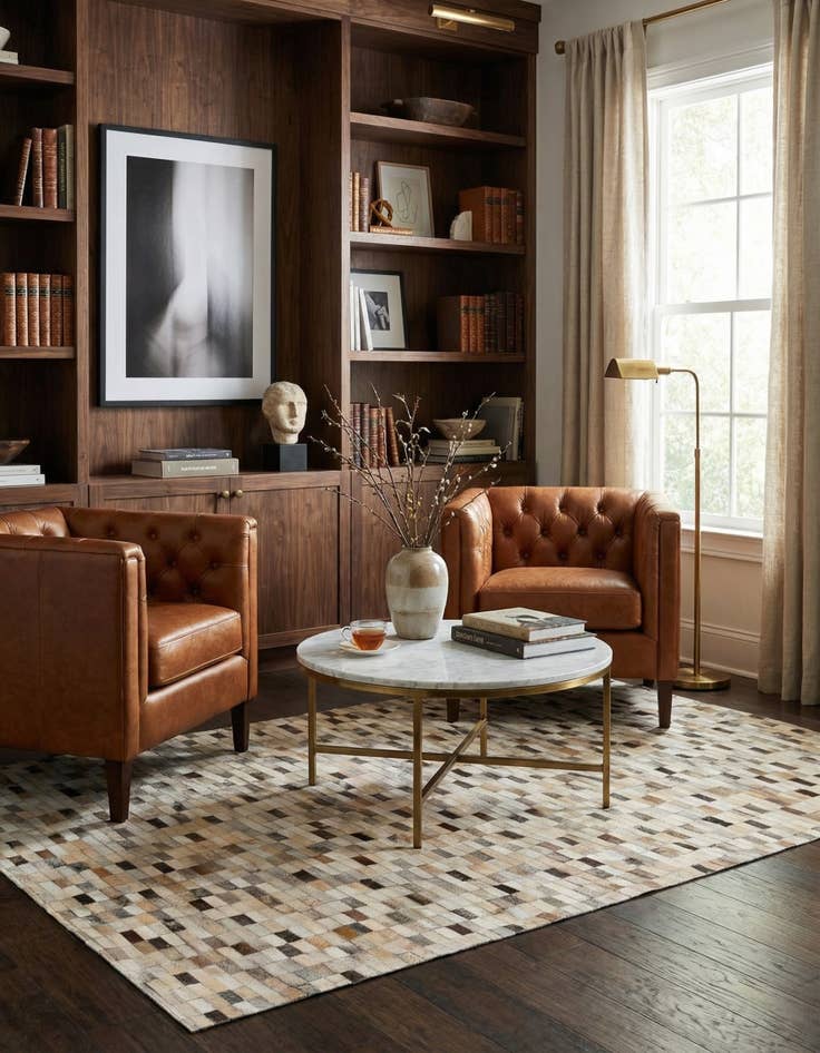 Detail image of 5' 1 x 8' 1 Cowhide - Patchwork Rug