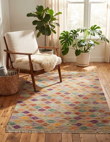 2' 10 x 4' 10 Hand Woven Kilim Modern Wool Rug