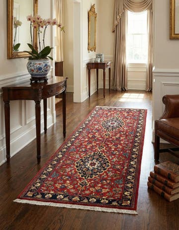 2' 8 x 6' 5 Hand Knotted Qom Persian Runner Rug