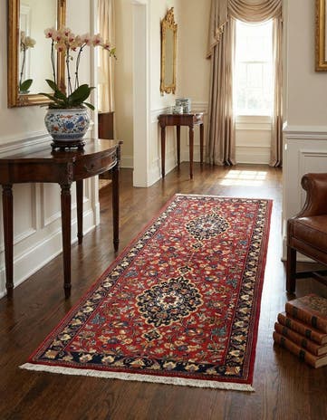 2' 8 x 6' 5 Hand Knotted Qom Persian Runner Rug