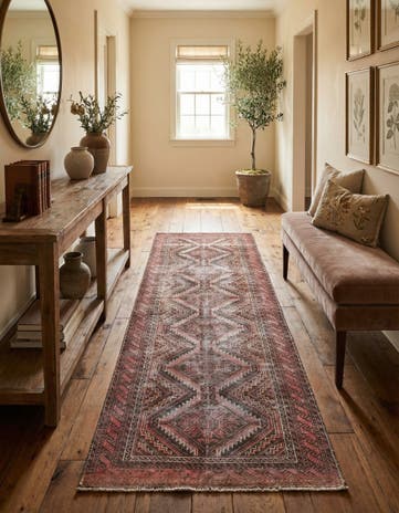 3' 4 x 8' 4 Hand Knotted Ultra Vintage Persian Wool Runner Rug