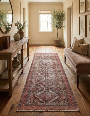 3' 4 x 8' 4 Hand Knotted Ultra Vintage Persian Wool Runner Rug