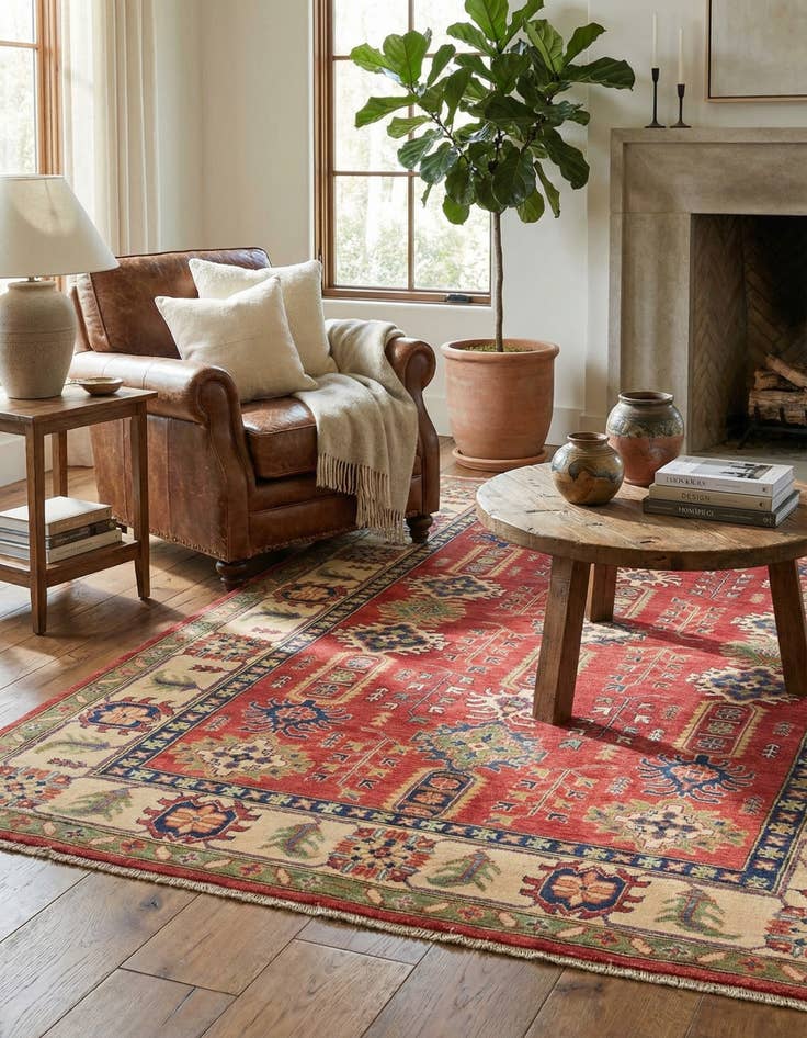 Detail image of 5' 6 x 8' 10  Hand Knotted Kazak Rug