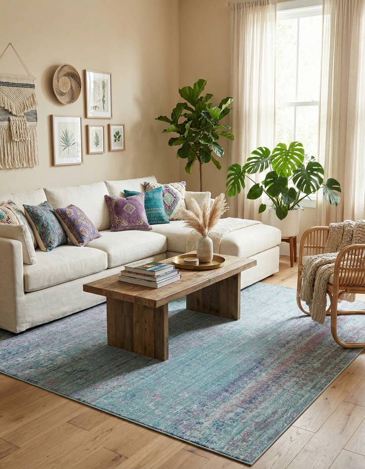 Detail image of 8' x 8' Aqua Square Rug