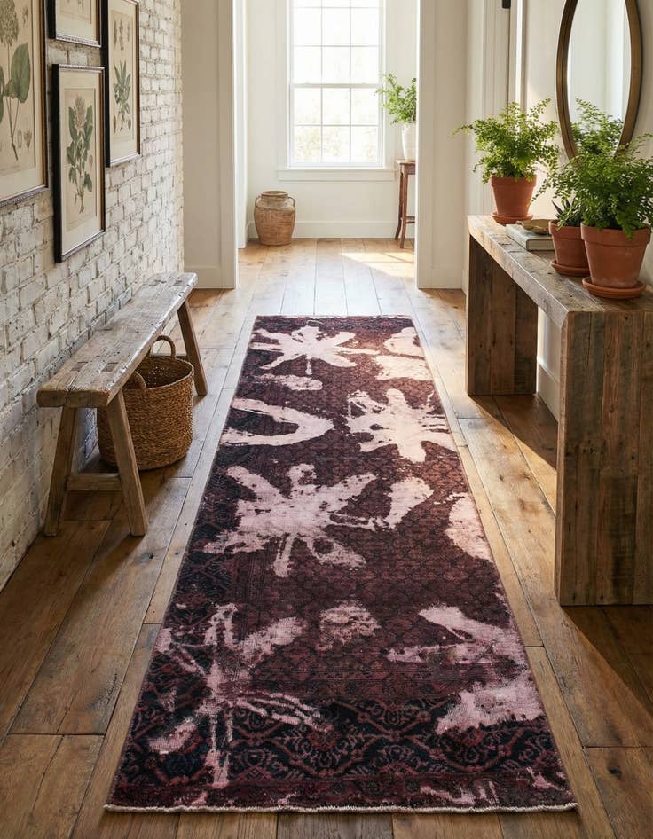 Detail image of 3' x 9' 7  Hand Knotted Ultra Vintage Persian Wool Runner Rug