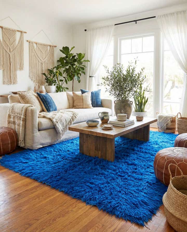 4' 7 x 6' 5 Hand Knotted Moroccan Wool Rug