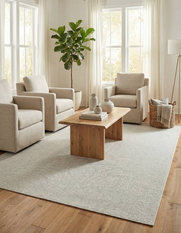 Detail image of 6' 1 x 9'  Washable Solid Indoor / Outdoor Rug