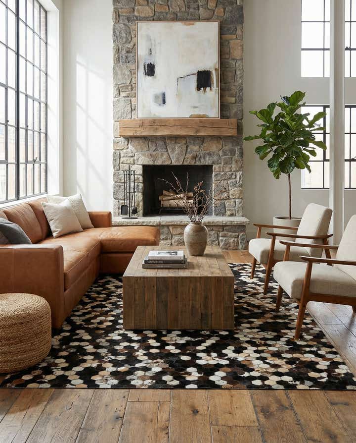 5' 1 x 8' 1 Cowhide - Patchwork Rug