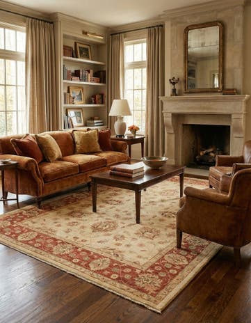 5' 2 x 6' 7 Hand Knotted Peshawar Ziegler Rug