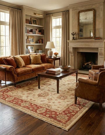 5' 2 x 6' 7 Hand Knotted Peshawar Ziegler Rug