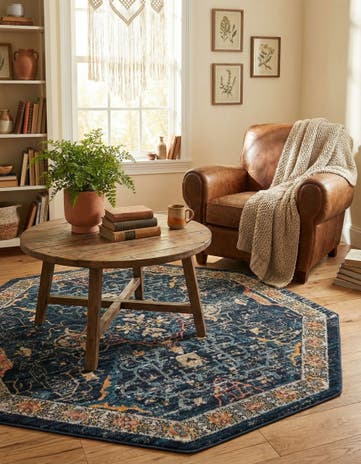 Navy Blue Lola Octagon Rug