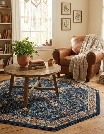 Navy Blue Lola Octagon Rug