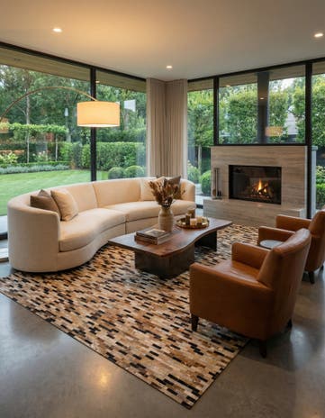 8' x 10' Cowhide Leather Rug