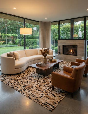 8' x 10' Cowhide Leather Rug