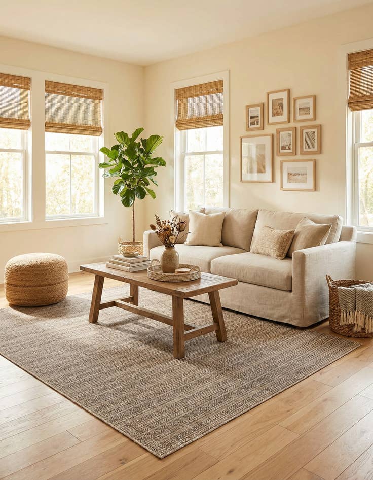 Detail image of 6' x 9'  Washable Striped Indoor / Outdoor Rug