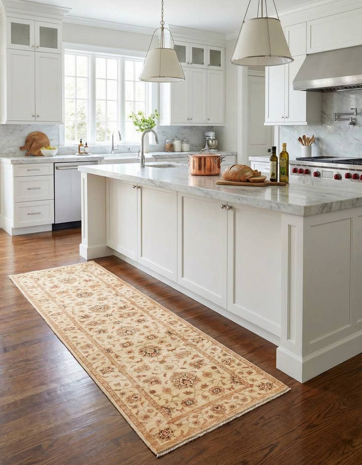 Detail image of  2' 10 x 9' 9  Hand Knotted Peshawar Ziegler Runner Rug