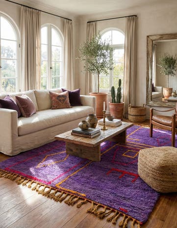 6' 7 x 9' 9 Hand Knotted Moroccan Wool Rug