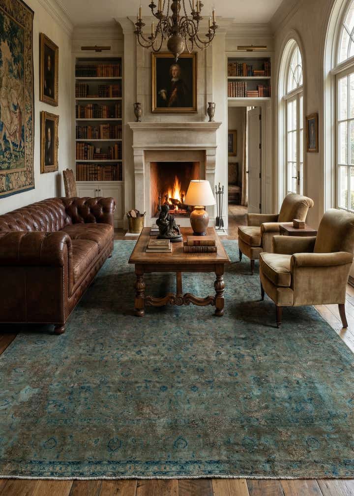 9' x 13' 6 Hand Knotted Ultra Vintage Persian Wool Rug