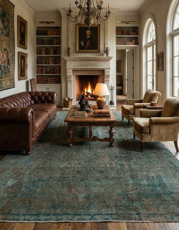 9' x 13' 6 Hand Knotted Ultra Vintage Persian Wool Rug