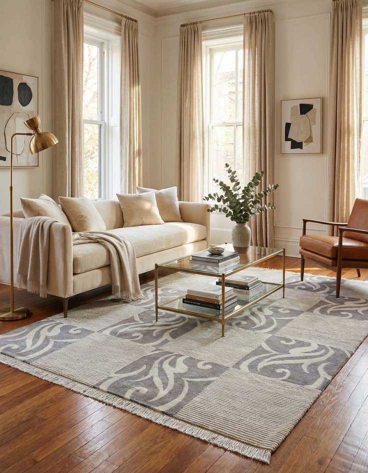 Detail image of 5' 8 x 8' 1  Hand Knotted Darya Wool Rug