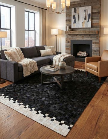 5' x 7' 11 Cowhide Stocks Rug