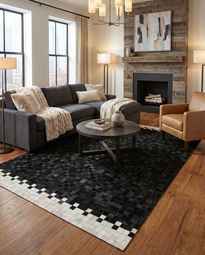 5' x 7' 11 Cowhide Stocks Rug