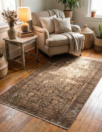 2' 5 x 4' 9 Hand Knotted Ultra Vintage Persian Wool Runner Rug