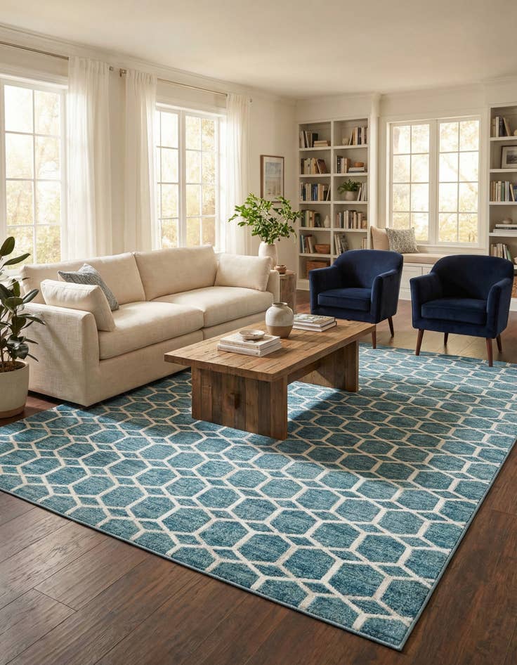 Detail image of  9' 10 x 14' Lattice Trellis Rug