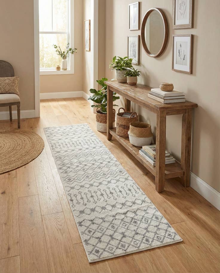 Detail image of 2' x 8' Moroccan Trellis Runner Rug