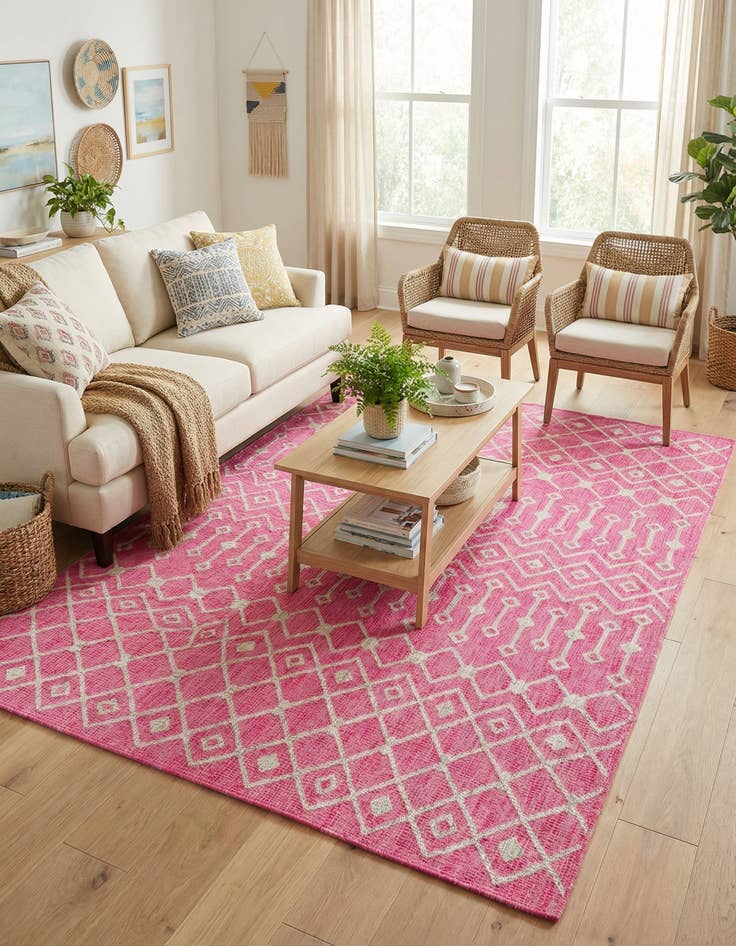 Detail image of 6' x 9'  Washable Trellis Indoor / Outdoor Rug