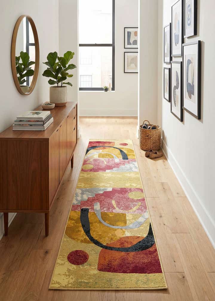 2' 7 x 12' Easy-Clean Modern Indoor / Outdoor Runner Rug