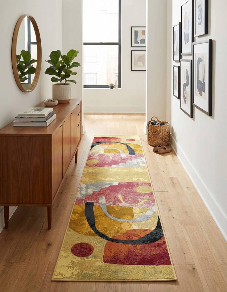 Detail image of 2' 7 x 12'  Washable Modern Indoor / Outdoor Runner Rug