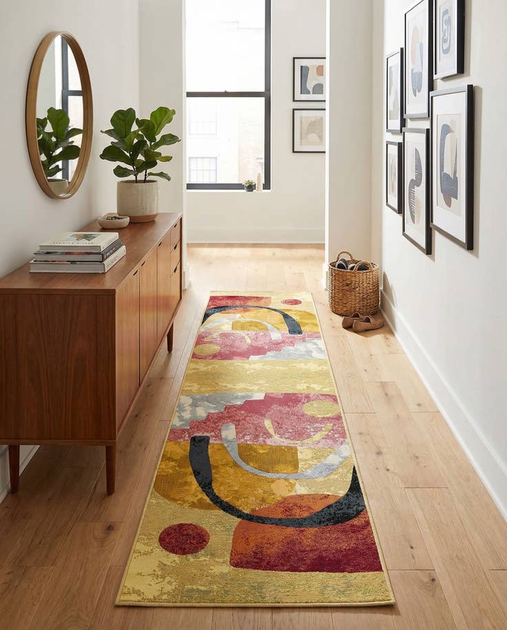 Detail image of 2' 7 x 12' Easy-Clean Modern Indoor / Outdoor Runner Rug