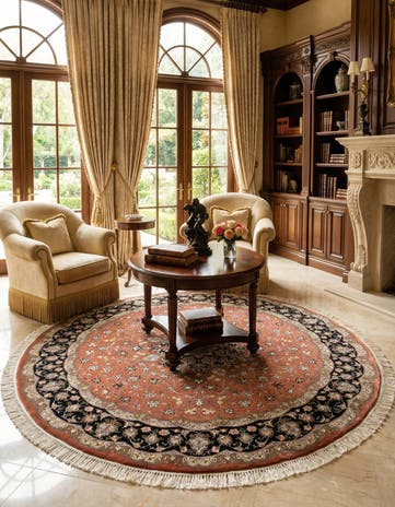 6' 11 x 6' 11 Tabriz Round Rug