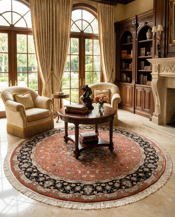 Detail image of 6' 11 x 6' 11 Tabriz Round Rug