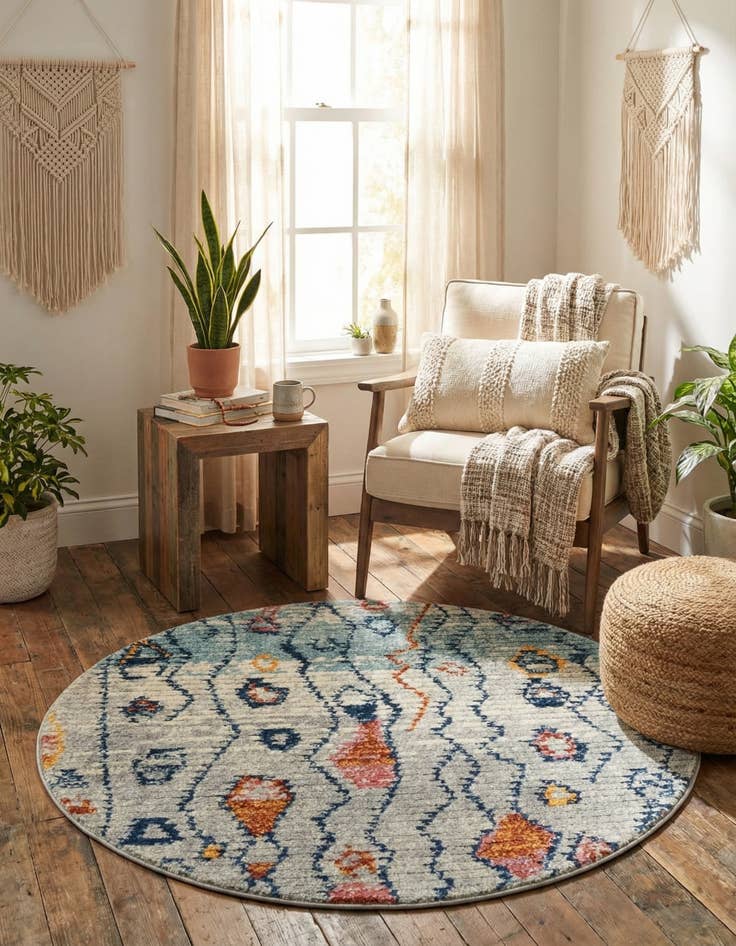 Detail image of 4' x 4' Morocco Round Rug