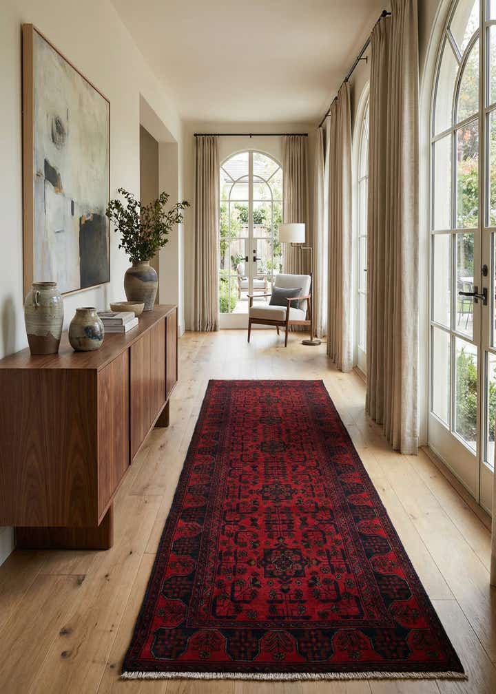 2' 8 x 9' 8 Hand Knotted Khal Mohammadi Wool Runner Rug