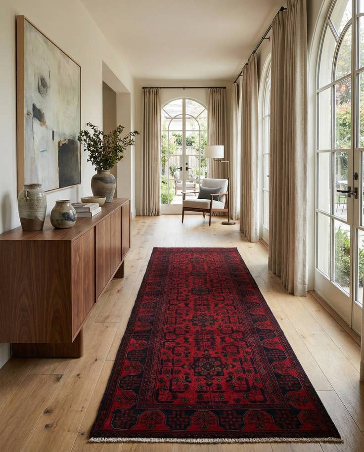 Detail image of 2' 8 x 9' 8 Hand Knotted Khal Mohammadi Wool Runner Rug